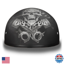 Daytona Helmets Motorcycle Half Helmet Skull Cap- Pistons Skull 100 Dot ... - $171.68