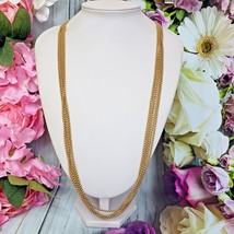 Vintage Napier Multi Strands Gold Tone Chain Necklace Statement Fashion Jewelry - £19.94 GBP