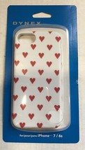 NEW Dynex Apple iPhone 8 7 6 6S SE Red/White Hearts Soft Shell Phone Case - £5.13 GBP