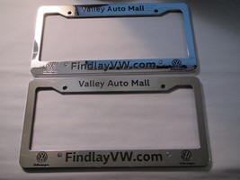 Pair 2X Valley Auto Mall Findlay V.W Volkswagen License Plate Frame Deal... - $36.19