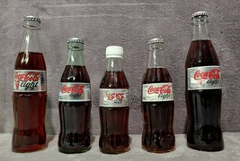 5 Full Unopened Coca-Cola Light Glass Bottles Thailand Spain Egypt Poland France - £39.90 GBP