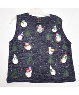 Designer Originals Studio Ho Ho Ho Christmas Sweater Button Up Vest Size... - $17.05
