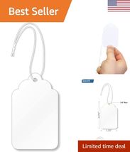 White Price Tags with Pre-Strung Loop Strings - Pack of 1000 Marking Tag... - $44.34