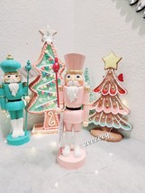 Christmas Pastel Pink Nutcracker Gingerbread Figure Figurine Statue 12&quot; - $38.60