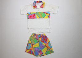 Vtg 70s 80s Streetwear Girls 10 Distressed 2 Piece Hawaiian Flower Polo ... - $55.50 CAD