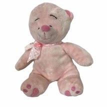 Burton Burton 2007 Pink Bear Plush 10&quot; Pink Ribbon Goofy Face Raised Eye... - £11.75 GBP