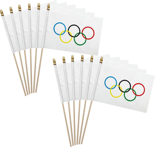 WEITBF 20Pack Small Olympic Games Flag Decorations Handheld Mini Olympic... - $18.08