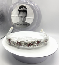 Davids Bridal Tiara Collection Headpiece Rhodium Pearl Crown W/ Apple Stones NEW - £29.70 GBP