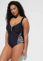 BPC @ BON PRIX Contrast Swimsuit in Animal Black/White  UK 16    (fm25-33) - £24.18 GBP