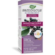 4/26 Nature's Way Sambucus Elderberry Nighttime Syrup w/ Melatonin, 4 Fl Oz - $10.88