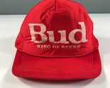 Vintage Budweiser Cappello Camionista Rosso Birra Re Di Birre Affliggere... - £11.24 GBP