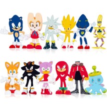 12 Pack The Sonic Hedgehog Toys, 2 Tall Sonic Action Figures ,Sonic Toys Series  - £23.96 GBP