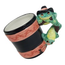 Vintage mug Frog Newt wearing hat orange black kitsch Halloween Anthropomorphic - £14.10 GBP