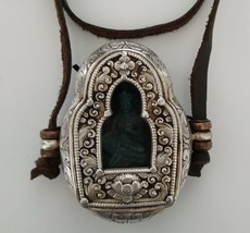 Tibetan Buddhist Green Tara 92.5 Pure Silver Ghau Box/Amulet - Nepal - £331.94 GBP