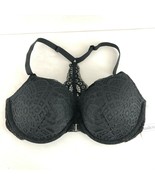 Auden Bra The Radiant Plunge Push-Up Lace Front Closure Lace Overlay Bla... - £7.69 GBP