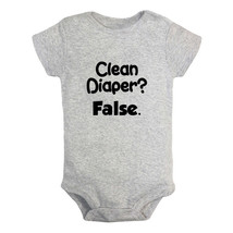 Clean Diaper False Funny Bodysuit Baby Romper Infant Kids Short Jumpsuit Outfits - £8.34 GBP