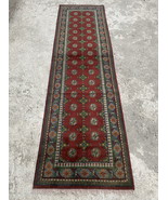 10 Ft Hand Knotted Bokhara Geometric Tribal Boho Runner Rug - $10,432.72 MXN