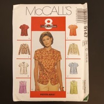 McCall&#39;s 9147 Pattern Misses Shirts Tops Button Front 8 Pieces C 10-12-14 UC VTG - £3.88 GBP