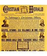 Christian Herald Dr Talmage 1894 Bible Advertisement Victorian XL DWII11 - $39.99