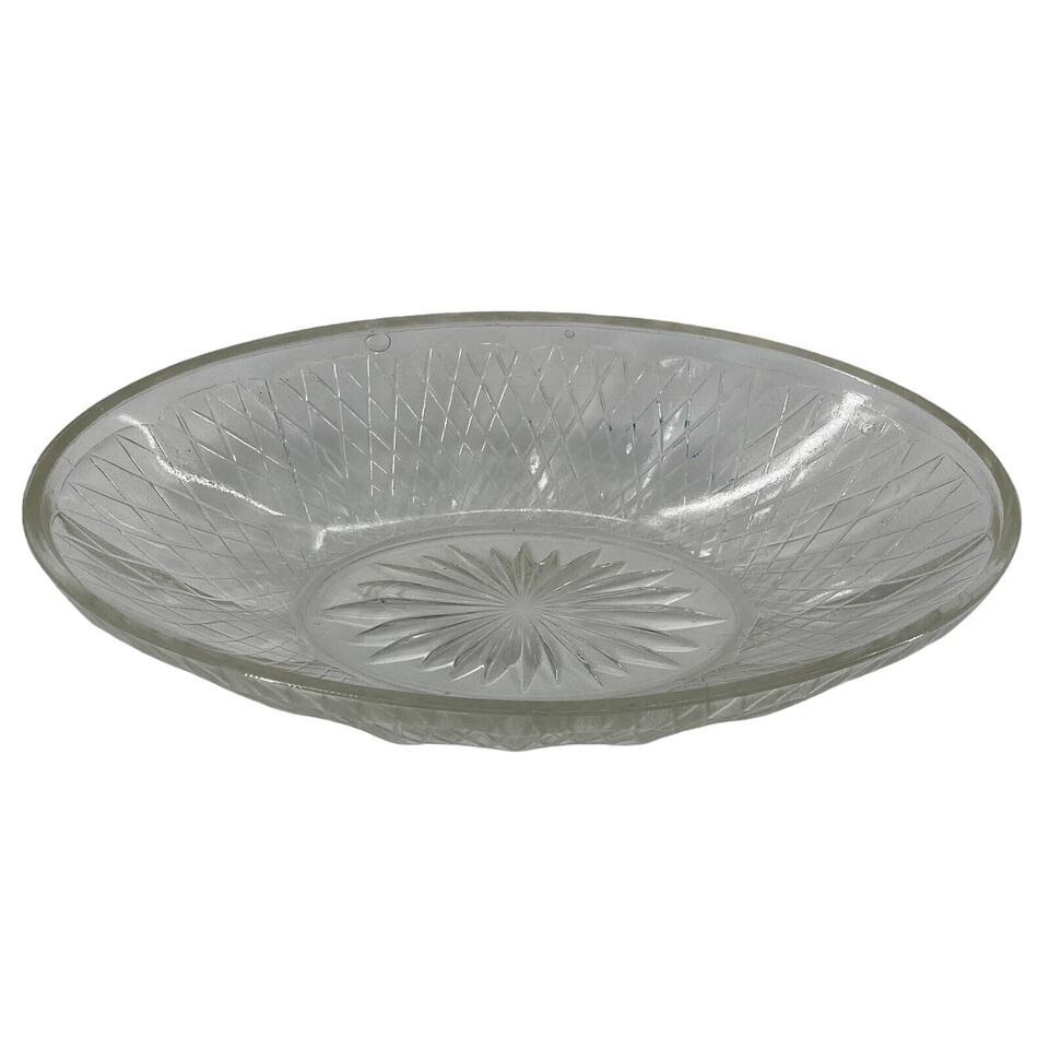 VTG Clear candy relish oval round dish 1960&#39;s - $3.79