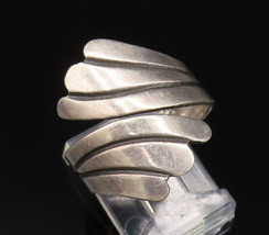 JCS TAXCO 925 Silver - Vintage Fashion Ribbed Tail Bypass Ring Sz 8 - RG... - £42.16 GBP