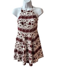 Brandy Melville Floral Summer Sundress Dress One Size Red White Rose Cro... - $14.84