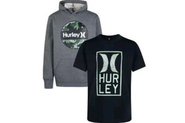 HURLEY ~ 2-Piece ~ Hoodie &amp; Cotton Tee Set ~ CHARCOAL HEATHER ~ Size 10/12 - £29.34 GBP