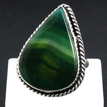 Bague en pierre précieuse naturelle onyx vert ombragé faite à la main pour... - $6.77