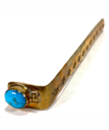 CHEE Bookmark - Turquoise Stone - Gold Tone - Beveled - Stamped Turtles ... - €99,20 EUR