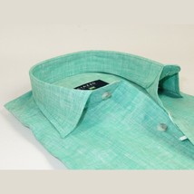 Men's Ciazzo Turkey 100% Linen Breathable Shirt Short Sleeves #Linen 63 Green image 3