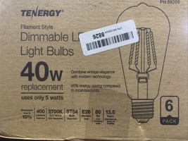 6PCS Tenergy LED Dimmable Edison Bulbs 5W Soft White (2700K) E26 - £13.63 GBP