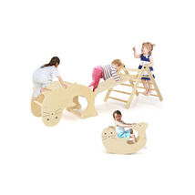 7-in-1 Indoor Climbing Toys for Toddlers with Reversible Ramp-Natural - ... - $141.17