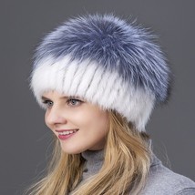 Le fashion mink fox hat winter warm women knitting caps mink hats vertical weaving with thumb200
