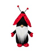 Gnome T4581 Lady Bug Hat White Beard Wood Nose 8&quot; H - $40.44 CAD