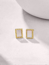 14k Yellow Gold Plated 925 Sterling Silver MOP Studs Earrings Jewelry fo... - $1,004.21 MXN
