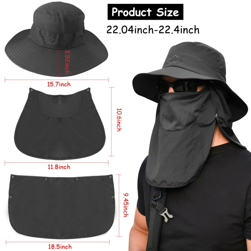 Fishing Bucket Hats Sun Hat UV Protection Spring Summer Waterproof Boonie Hat - £15.80 GBP+