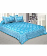 Rastogi Handicrafts Double Bedsheet Queen Size Tapestry Printed with 2 P... - $21.55
