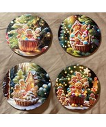 SET OF 4 GINGERBREAD MAN COASTERS  CUTE COLORFUL - $9.89