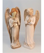 Set of 2 Ceramic Pottery Angels, Unsigned 12 Inches Tall  OBO - $748.80 MXN