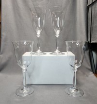 Vintage Mikasa Jolie Crystal Bordeaux Wine Glass Goblets Set of 4 Glasse... - $49.50