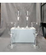 Vintage Mikasa Jolie Crystal Bordeaux Wine Glass Goblets Set of 4 Glasses 12 oz - £38.93 GBP