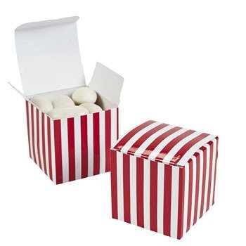 Red Striped Gift Boxes - Solid Color Party Supplies &amp; Solid Color Favor ... - $8.70