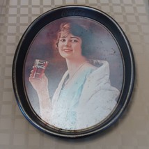 Vtg Retro Coca Cola Coke Advertising Oval Girl Tray Wall Hanging Kitchen Decor  - $18.69