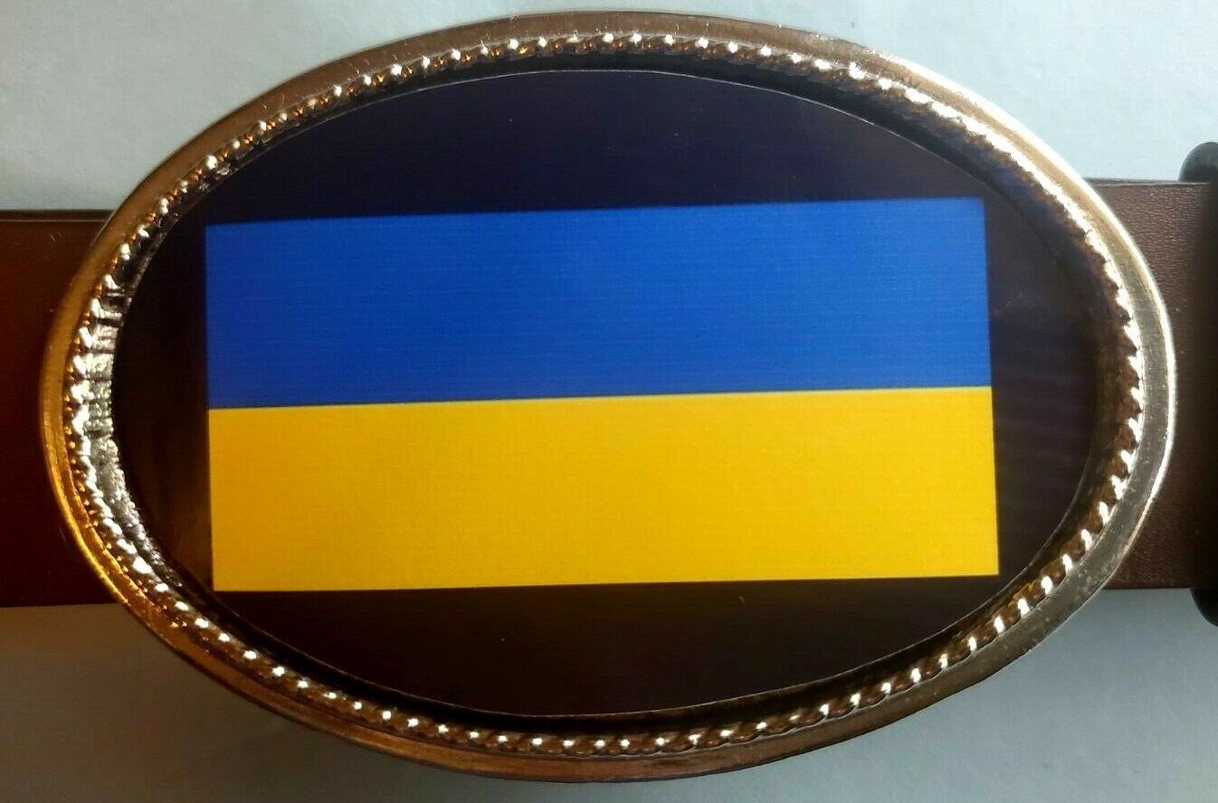 Primary image for UKRAINE Country Flag Epoxy Photo Buckle - NEW!