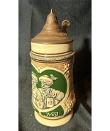 Old Vintage German Germany Lidded Beer Art Pottery Stein Mug Collectible - $106.95 CAD