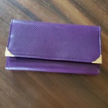 PG Continental Wallet Tri-Fold Purple Faux Snake - £11.75 GBP