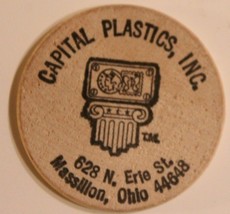 Vintage Capital Plastics Inc Wooden Nickel Massillon Ohio - $4.94