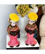 Anthropomorphic Monkey Ladies Vintage Salt Pepper Shakers Japan Ceramic ... - $21.38