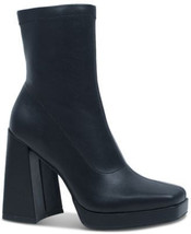 Wild Pair Beautee Platform Booties Black Smooth 8M - £29.52 GBP