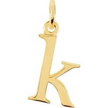 Solid Genuine 14K Yellow Gold Lowercase K Initial Pendant for Men or Women - $1,953.00 MXN